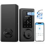 Fingerprint Keyless Entry Door Lock Electronic Deadbolt Door Lock With Anti-peeping Smart Lock For Front Door IP65 Waterproof Sm
