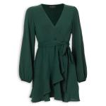 Bottle Green Wrap Dress