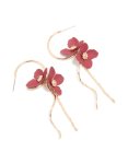 Goldair Gold Red Flower Twist Drop Earrings