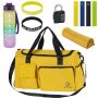 10 Piece Gym Starter Kit With Sports Duffel Bag Cooling Towel Water Bottle
