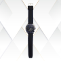 Initial Mens Watch Black Silicone Strap With Black Face