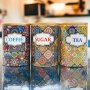 3 Pack Ceramic Canisters Coffee Sugar & Tea - Oriental Tile