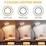 10X Magnifying Glass With LED Light: Clip-on Magnifier With USB Power 3 Modes Dimmable For Bed Work Crafts And Repair No Batteri