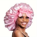 Luxurious Satin Silk Sleep Cap Adjustable Shower Bonnet With Tie Band Unscented Comfortable Hair Protection For Women And Men Mu
