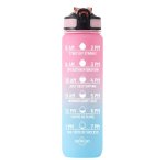 The Classic Motivational Time Marker Water Bottle Pink And Blue