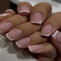 24pcs Mid-length Square Shape Press On Nails White French Fake Nail Glossy Full Cover Nails For Women Girls