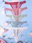 5PCS Solid Seamless Heart Mesh Semi Sheer Thongs Sexy Comfy Breathable Stretchy Intimates Panties Women's Lingerie & Underwear