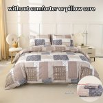 3PCS Soft & Cozy Duvet Cover Set - Chic Patchwork Design With Zipper Closure Includes 1 Duvet Cover And 2 Pillowcases Perfect Fo