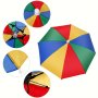 Versatile Rainbow Umbrella Hat - Foldable Sun & Rain Protection For Outdoor Adventures