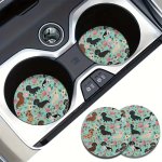 2PCS Dachshund Car Coasters 2 DCC2