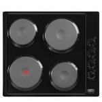 Defy 60CM Solid Plate Hob Black DHD398