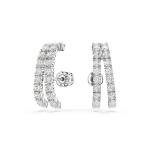 SWAROVSKI Matrix Ear Cuffs Round Cut White Rhodium Plated