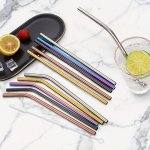 3 10 18-PIECE Set Reusable Stainless Steel Straws Beverage Straws Stainless Steel Straws And Brushes Perfect For Coffee Milk Tea