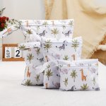 3PCS SET Waterproof Cloth Diaper Storage Bags Washable Wet Dry Bags With Single Pocket Washable Wet Dry Bag For Swimsuit