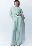Pleat-detail Joggers - Mint Green