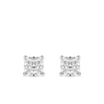 Sterling Silver Square Cubic Zirconia Stud Earrings