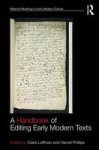 A Handbook Of Editing Early Modern Texts Hardcover
