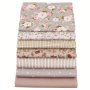 7PCS/SET Vintage Floral Cotton Fabric Assorted Pre Cut Fabric Bundle For Diy Handmade Bow Clothing Craft Doll Clothes And Diy Sewing Patchwork 20 25CM