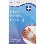 Clicks Fabric Island Dressing 50 Mm X 75 Mm 3 Pack