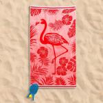 Flamingos Velour Beach Towel