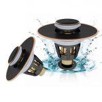 Fransiton 2 Pack Bathroom Sink Stopper 1.1-1.77 Inch Basin Pop Up Sink Drain Stopper Anti Clogging Drain Plug With Detachable Ha