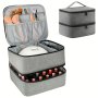 1pc Nail Polish Organizer Holds 30 Bottles (15ml) And 1 Nail Light Nail Polish Carrying Case With Storage Pockets For Manicure Tools Double Layer