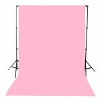 3X6M Pvc Vinyl Studio Backdrop Pink & Black With Stands - Default