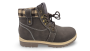 Brown Checked Lace Up Ankle Boots