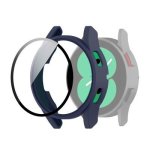 For Samsung Galaxy WATCH4 40MM PC Protective Case With Tempered Glass Film Midnight Blue