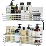 Orimade Shower Caddy With 5 Hooks Organizer For Hanging Razor And Sponge Bathroom Basket Adhesive Shower Shelf Storage Kitchen R