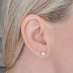 Jessa 925 Sterling Silver Cz Ear Stud Earrings Size 6MM