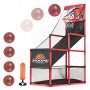 Kids Arcade Basketball Game Set With 5 Inflatable Balls Indoor Outdoor Sports Toys Basketball Hoop For Kids Children's Basketball Stand Easy Set Up Id
