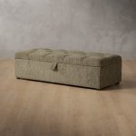 Aveline Storage Ottoman Stoneweave Green