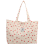 Cherry Blossom Delight Large Canvas Tote Bag - White