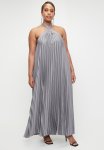 Pleated Halter Trapeze Dress - Grey