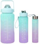 3 Piece Set Of Gradient Color Water Cups 2000 Ml Bottle