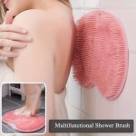 Wall-mounted Silicone Shower Brush Pad - Exfoliating & Massaging Back Scrubber Non-slip Foot Cleaner For Enhanced Circulation No