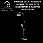 Durance Gold 2 Function Shower Column With Handshower & Rainfall Shower Head