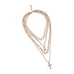 Goldair Gold Quad Cross Lock Necklace