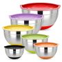 6 Piece Mixing Bowls With Lids Stainless Steel Mixing Nesting Salad Bowls