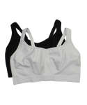 Ladies 2 Pack SPORTS BRA - 52E Blk grey
