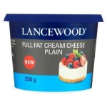 Lancewood Full Fat Plain Cream Cheese 230G