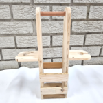Wood Pine Wine & Glass Holder