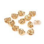 304 Golden Stainless Steel Ear Nuts Earring Backs Flat Round 6.5X6X3.5MM Hole: 1.2MM- 20PCS