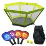 8 Pieces Pickleball Game Set Outdoor Paddle Ball Game Round Net Game