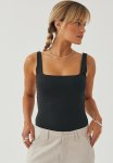 Luxe Scoop Neck Bodysuit - Black