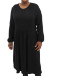 Ladies Plain Longer Dress - 60 Black