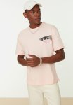 Oversized Back Logo Graphic Tee - Pink