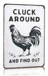 Smilelife Funny Chicken Gifts Chicken Cluck Around And Find Out Tin Sign For Home Farm Chicken Coop Farmhouse Kitchen Garden Dec