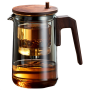 Glass Teapot With Wood Handle Heated Resistant